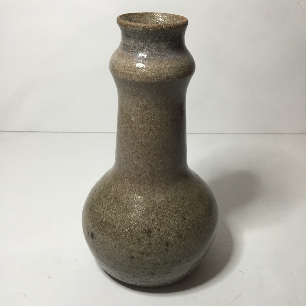 Artisan Signed Vintage Glazed Pottery Vase 1978